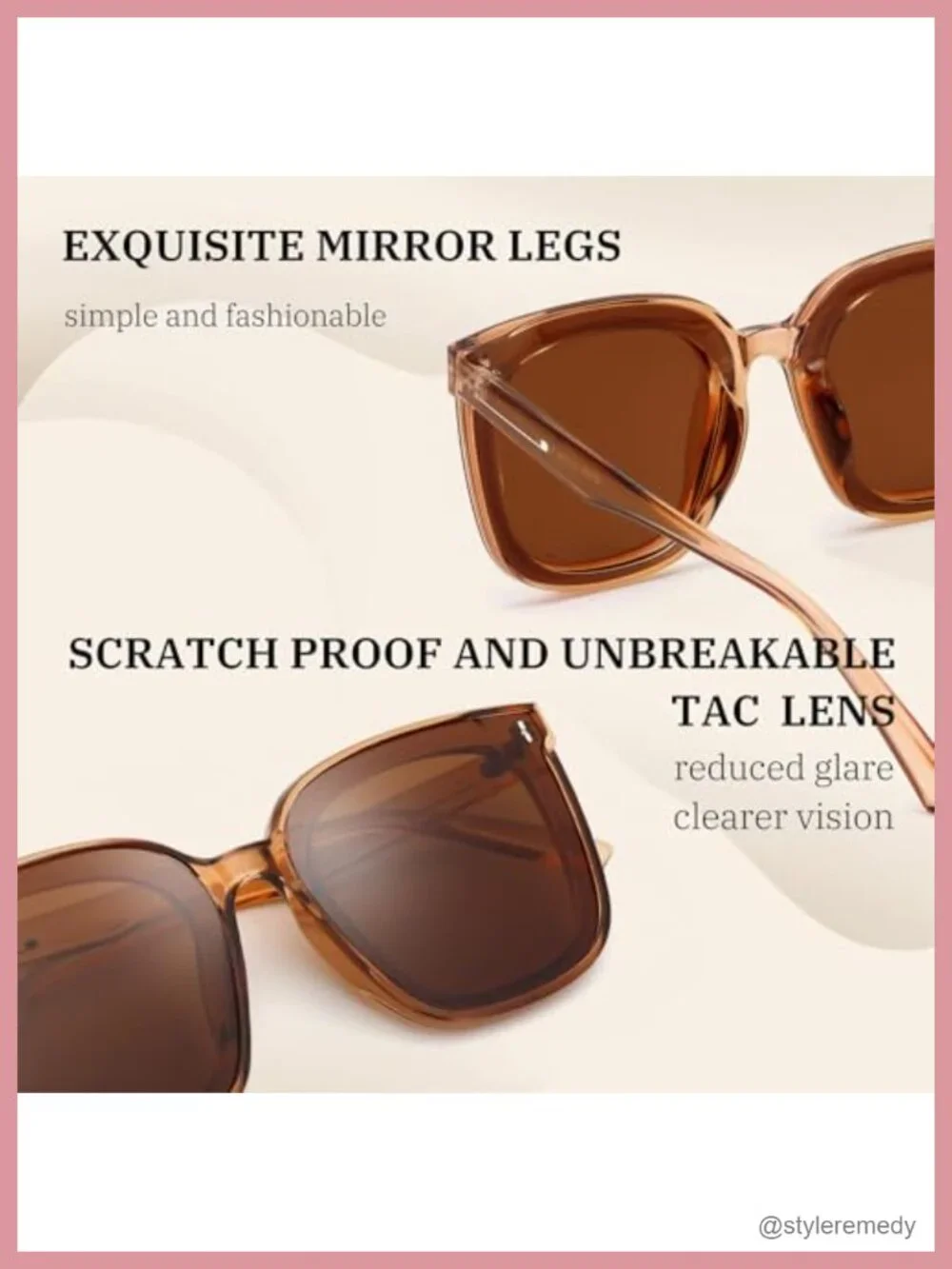 Oversized Vintage Polarized Sunglasses Square Classic Simple Unisex